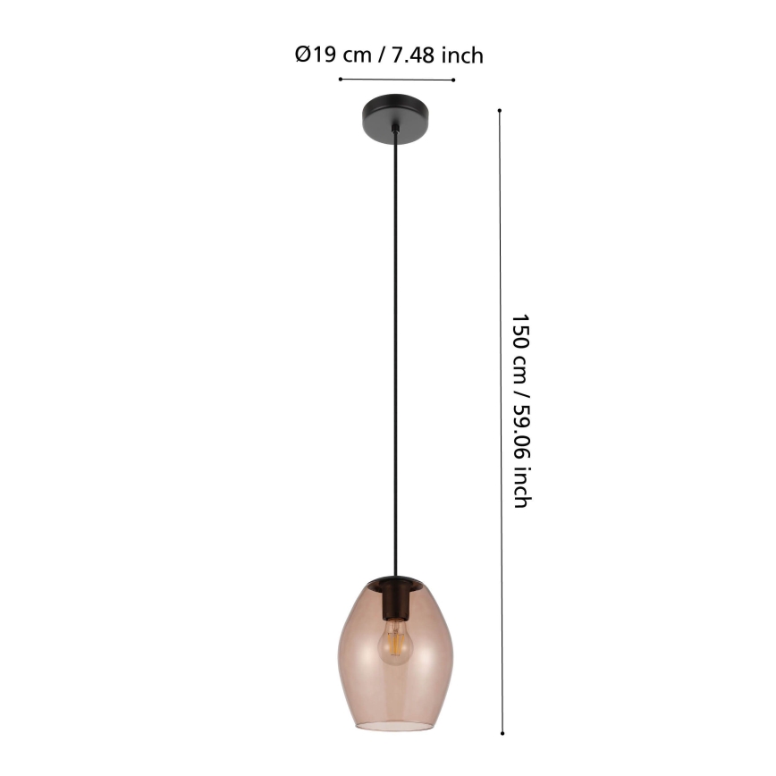 Eglo - Lustra ar auklu 1xE27/40W/230V brūna