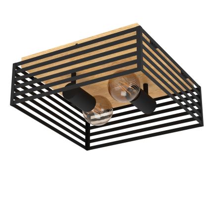 Eglo - Griestu lampa 2xE27/40W/230V melna/brūna
