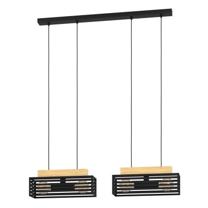 Eglo - Lustra ar auklu 4xE27/40W/230V melna/brūna