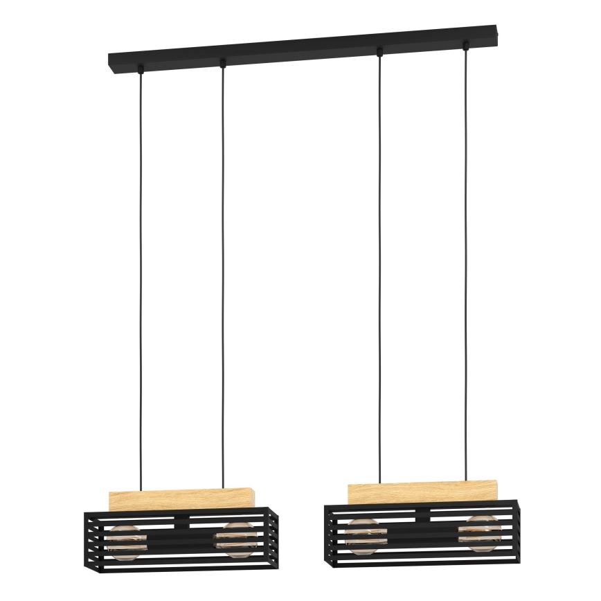 Eglo - Lustra ar auklu 4xE27/40W/230V melna/brūna