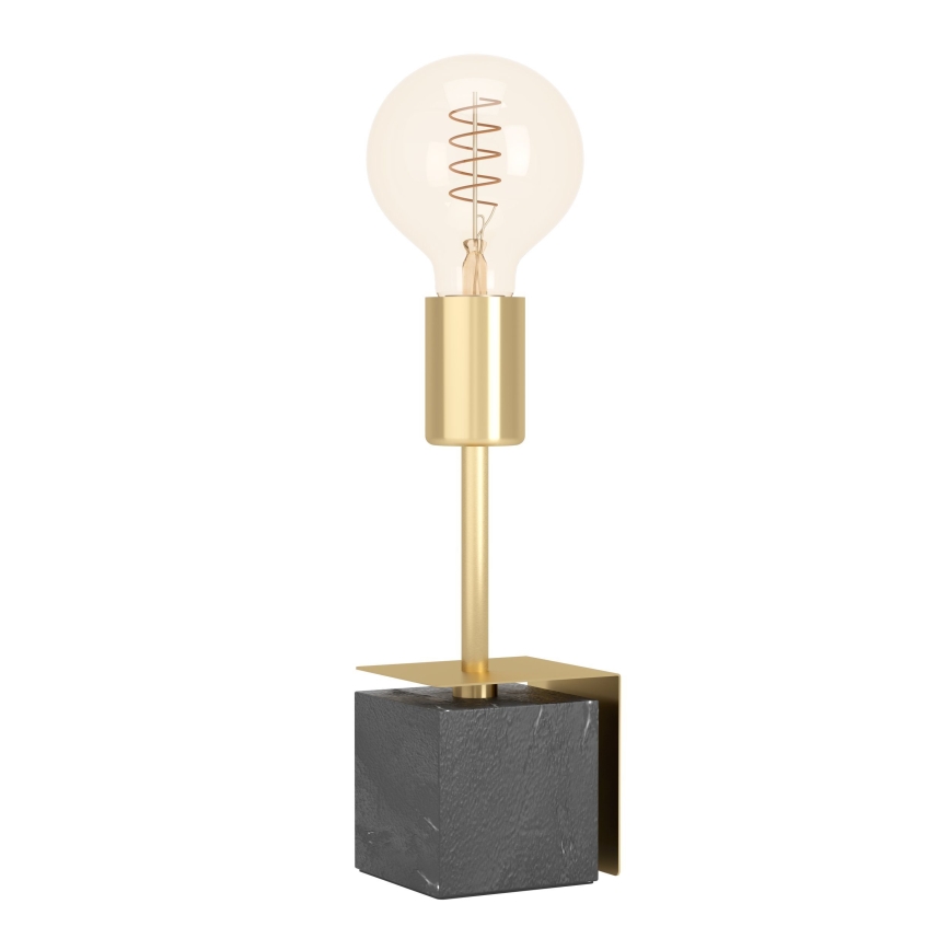 Eglo - Galda lampa 1xE27/40W/230V zelta/melna marmors