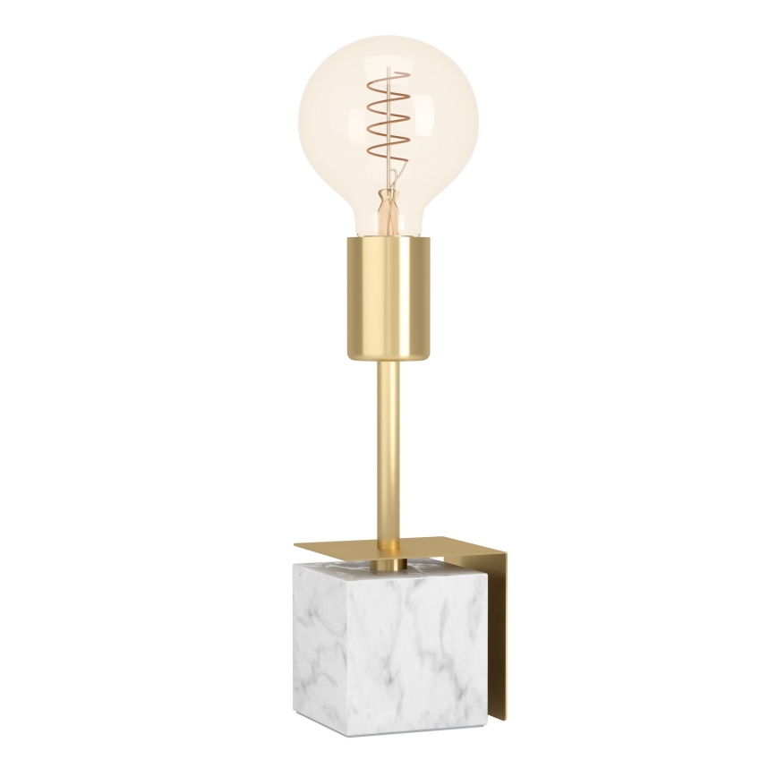 Eglo - Galda lampa 1xE27/40W/230V zelta/balta marmors