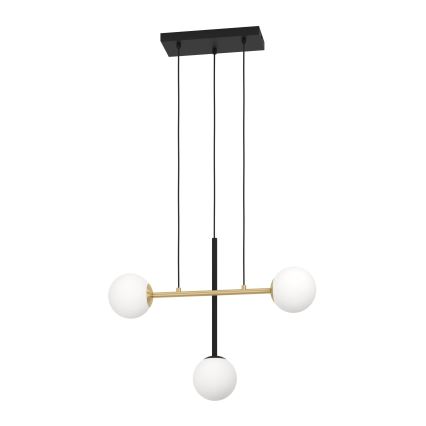 Eglo - Lustra ar auklu 3xE14/40W/230V zelta/melna