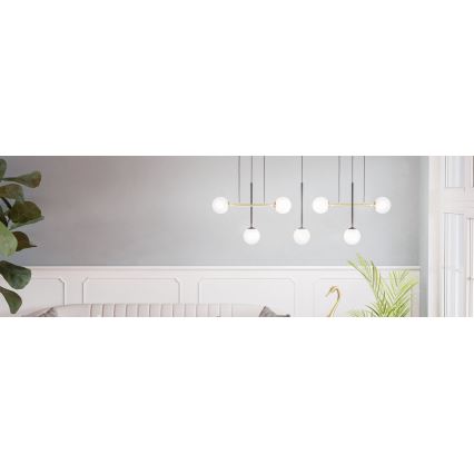 Eglo - Lustra ar auklu 7xE14/40W/230V zelta/melna
