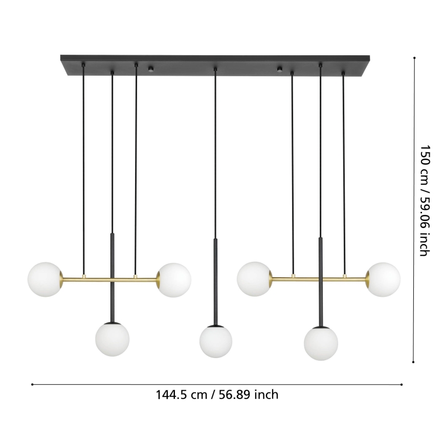 Eglo - Lustra ar auklu 7xE14/40W/230V zelta/melna