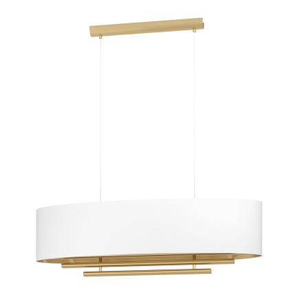Eglo - Lustra ar auklu 4xE27/40W/230V balta/zelta
