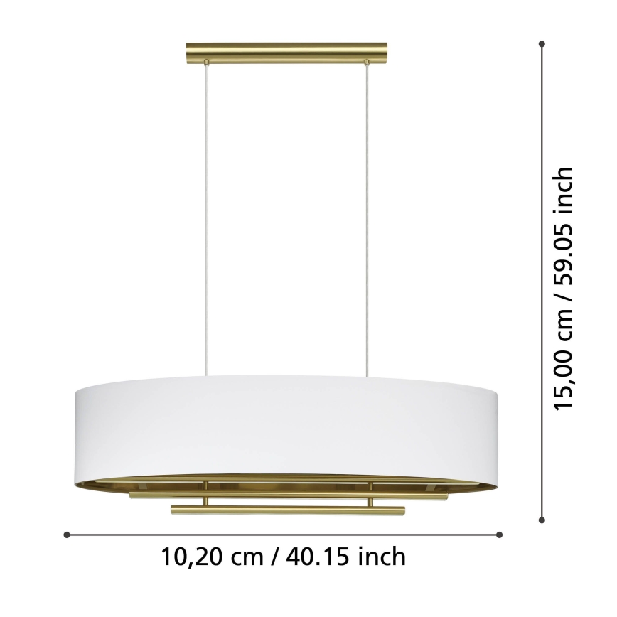 Eglo - Lustra ar auklu 4xE27/40W/230V balta/zelta