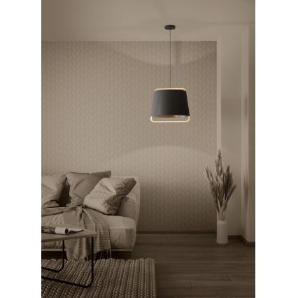 Eglo - Lustra ar auklu 1xE27/40W/230V melna