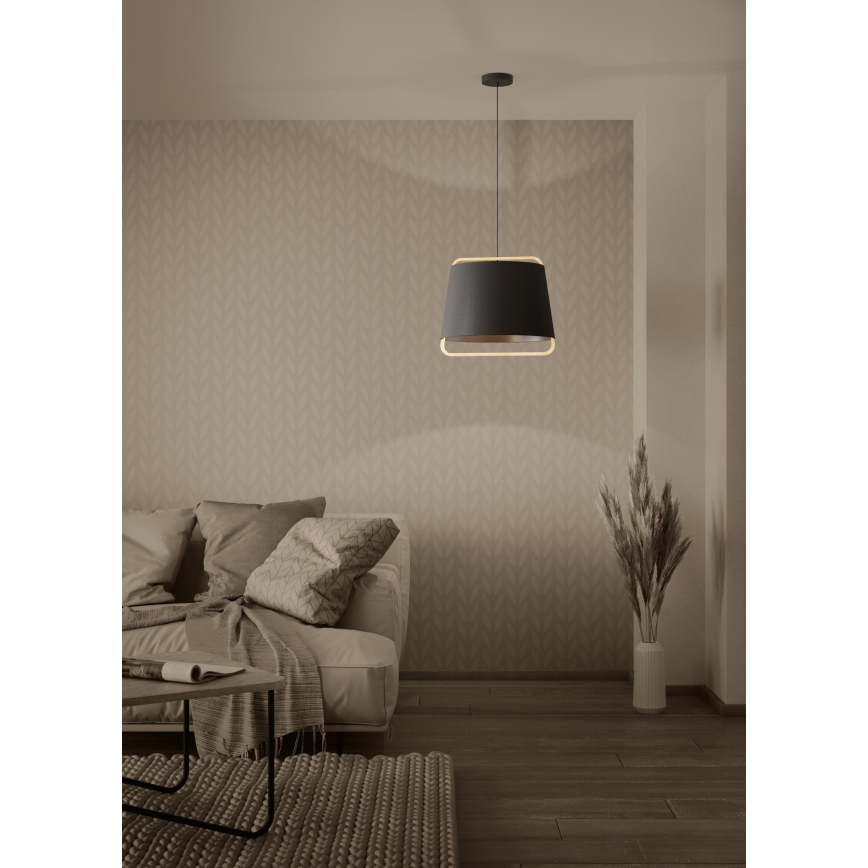 Eglo - Lustra ar auklu 1xE27/40W/230V melna