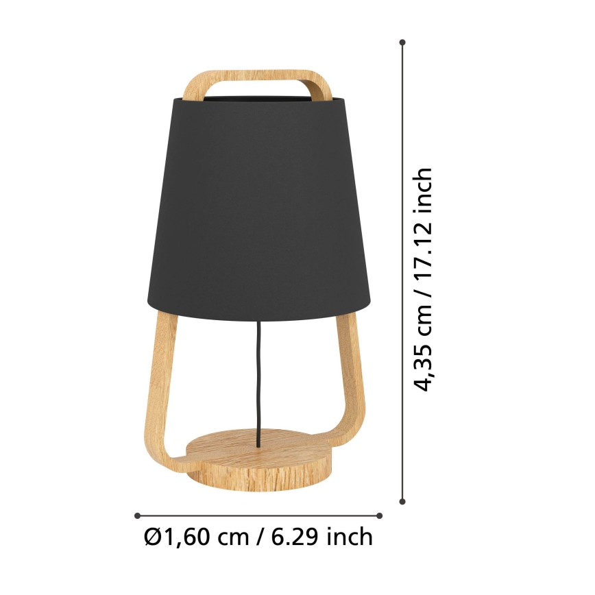 Eglo - Galda lampa 1xE27/40W/230V melna