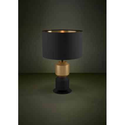 Eglo - Galda lampa 1xE27/40W/230V melna/zelta