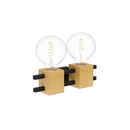 Eglo - Sienas lampa 2xE27/40W/230V melna/brūna