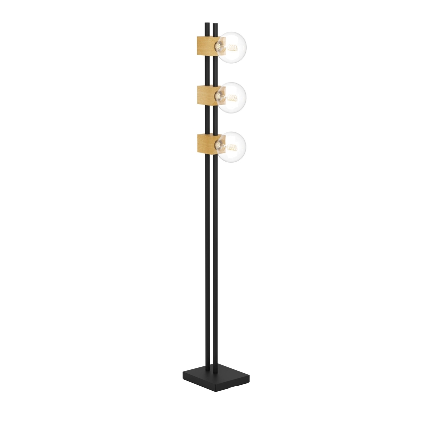 Eglo - Grīdas stāvlampa 3xE27/40W/230V melna/brūna