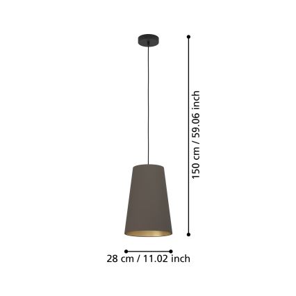 Eglo - Lustra ar auklu 1xE27/40W/230V brūna
