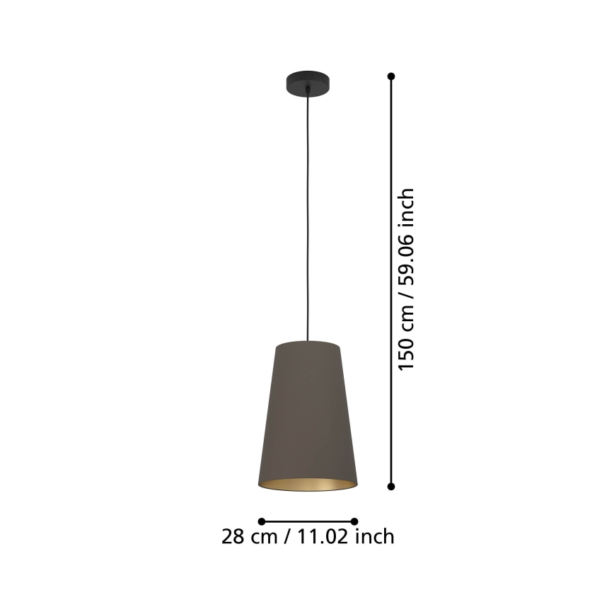 Eglo - Lustra ar auklu 1xE27/40W/230V brūna