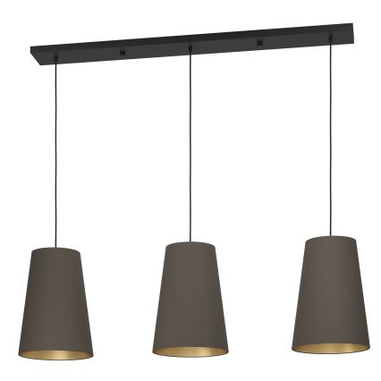 Eglo - Lustra ar auklu 3xE27/40W/230V brūna