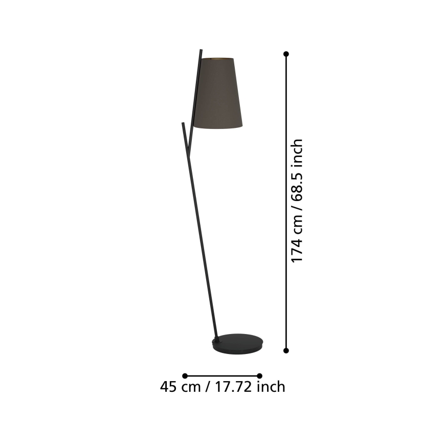 Eglo - Grīdas stāvlampa 1xE27/40W/230V brūna