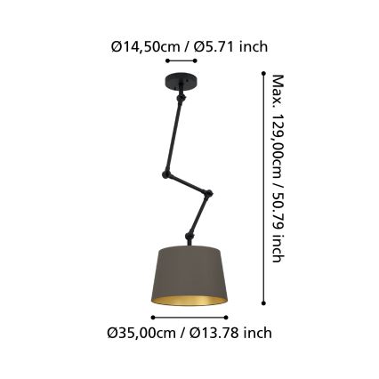 Eglo - Lustra ar stieni 1xE27/40W/230V brūna
