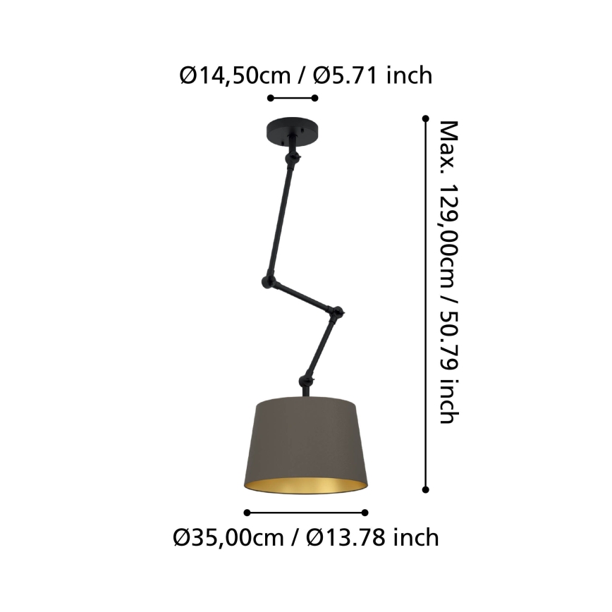 Eglo - Lustra ar stieni 1xE27/40W/230V brūna
