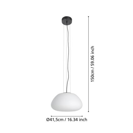 Eglo - Lustra ar auklu 1xE27/40W/230V melna