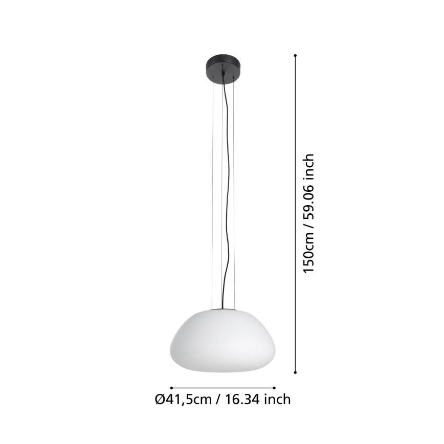 Eglo - Lustra ar auklu 1xE27/40W/230V melna