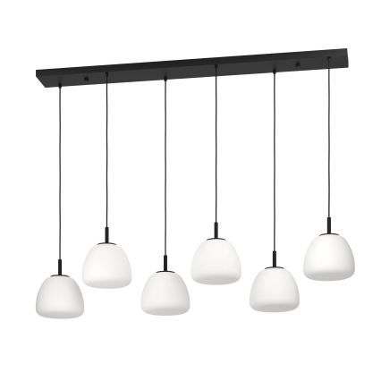 Eglo - Lustra ar auklu 6xE27/40W/230V melna