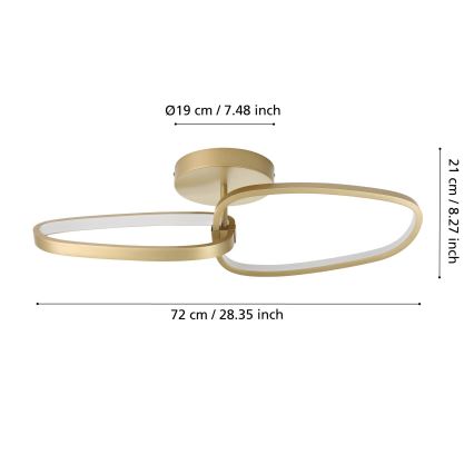 Eglo - LED Aptumšojama virsapmetuma lustra LED/25W/230V 3000K zelta