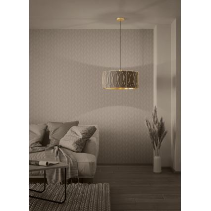 Eglo - Lustra ar auklu 1xE27/40W/230V zelta/brūna
