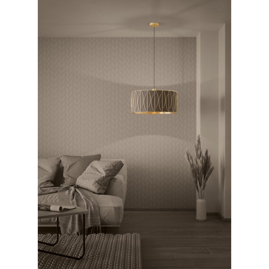 Eglo - Lustra ar auklu 1xE27/40W/230V zelta/brūna