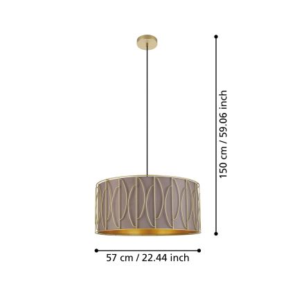 Eglo - Lustra ar auklu 1xE27/40W/230V zelta/brūna