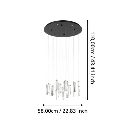 Eglo - LED Aptumšojama lustra ar auklu 6xLED/4,2W/230V 3000K caurspīdīga