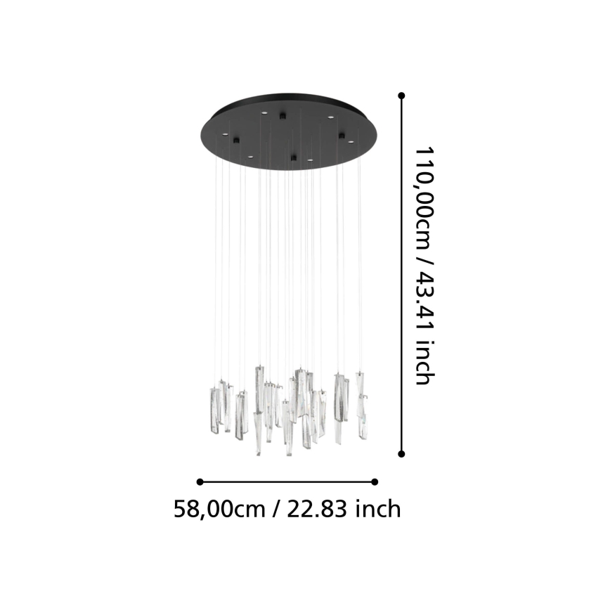 Eglo - LED Aptumšojama lustra ar auklu 6xLED/4,2W/230V 3000K caurspīdīga