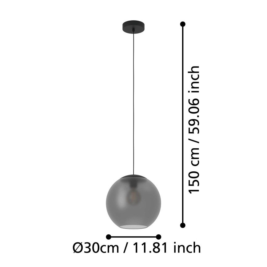 Eglo - Lustra ar auklu 1xE27/40W/230V dūmakains