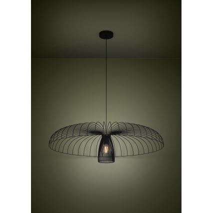 Eglo - Lustra ar auklu 1xE27/60W/230V d. 98,5 cm melna