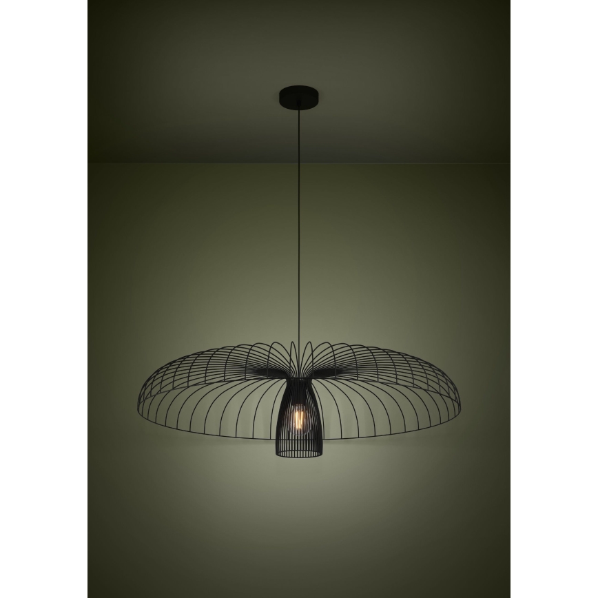 Eglo - Lustra ar auklu 1xE27/60W/230V d. 98,5 cm melna