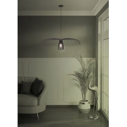 Eglo - Lustra ar auklu 1xE27/60W/230V d. 98,5 cm melna
