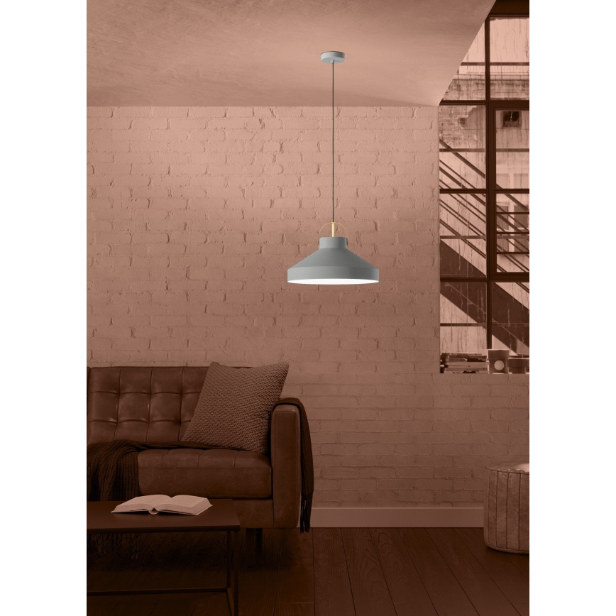 Eglo - Lustra ar auklu 1xE27/40W/230V pelēka