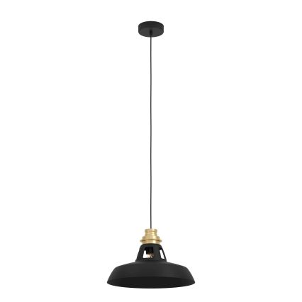 Eglo - Lustra ar auklu 1xE27/40W/230V melna/zelta