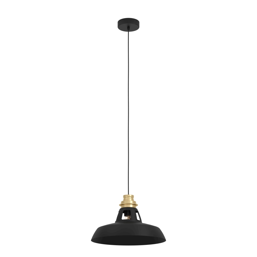 Eglo - Lustra ar auklu 1xE27/40W/230V melna/zelta