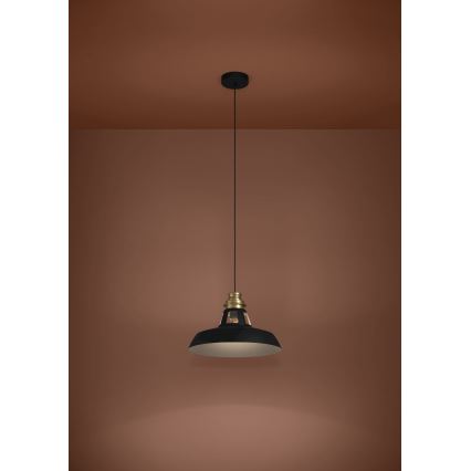Eglo - Lustra ar auklu 1xE27/40W/230V melna/zelta