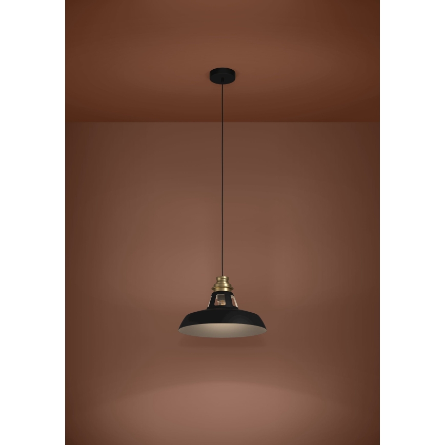 Eglo - Lustra ar auklu 1xE27/40W/230V melna/zelta
