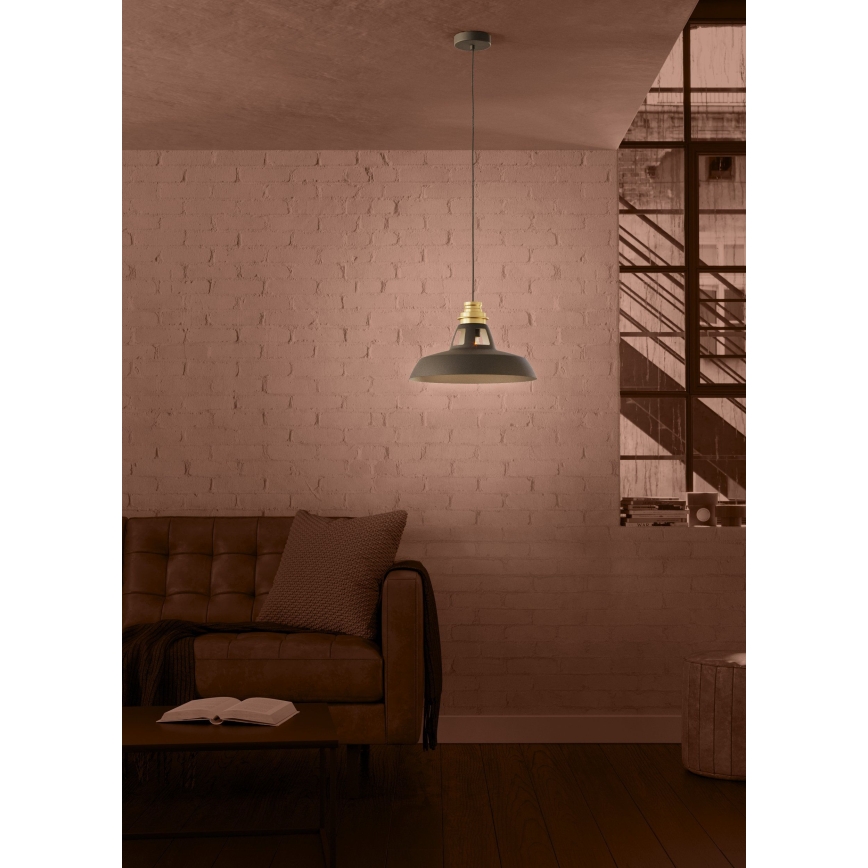 Eglo - Lustra ar auklu 1xE27/40W/230V melna/zelta