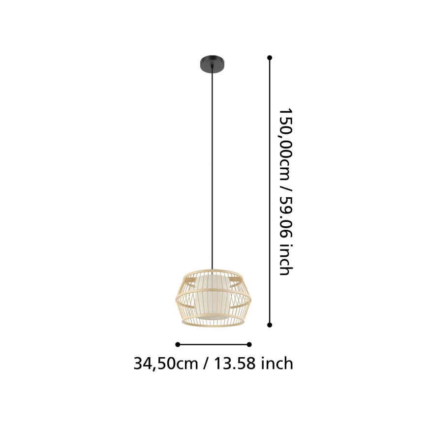 Eglo - Lustra ar auklu 1xE27/40W/230V bambusa