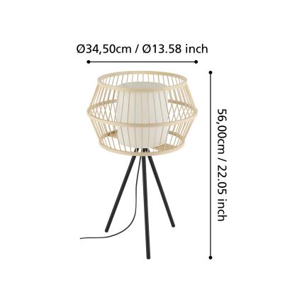 Eglo - Galda lampa 1xE27/40W/230V bambusa