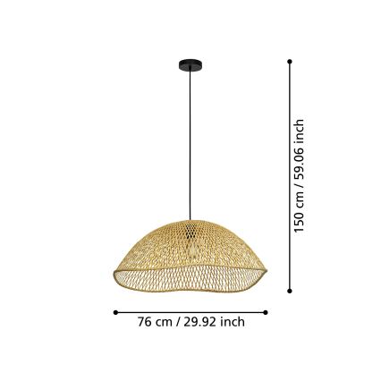 Eglo - Lustra ar auklu 1xE27/40W/230V d. 72 cm bambusa