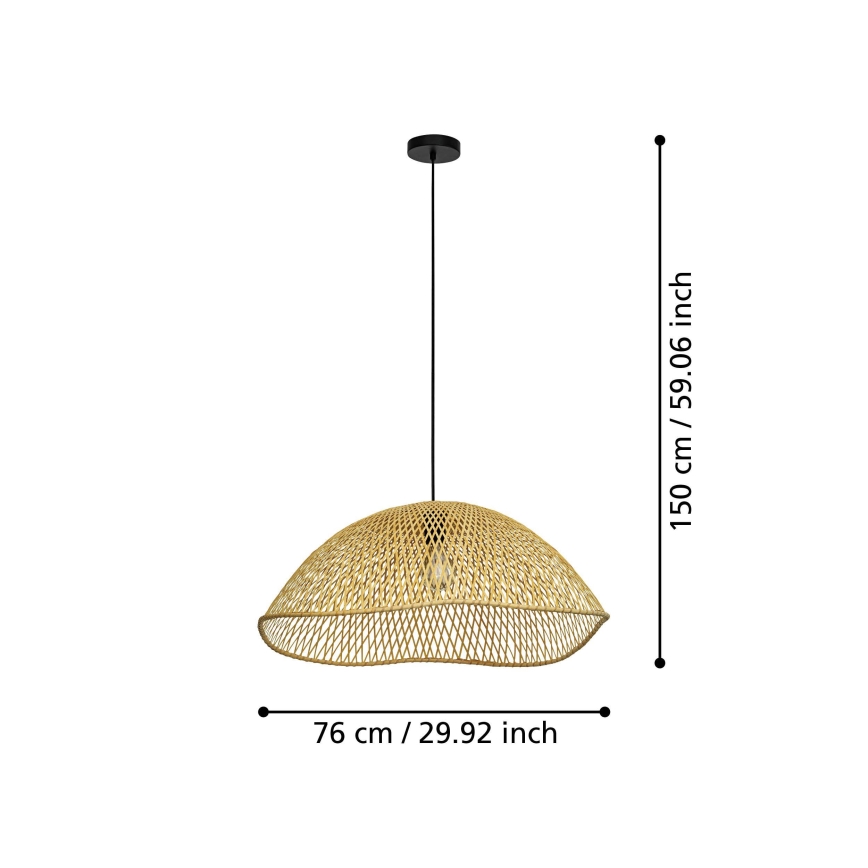 Eglo - Lustra ar auklu 1xE27/40W/230V d. 72 cm bambusa