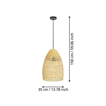 Eglo - Lustra ar auklu 1xE27/40W/230V d. 35 cm bambusa