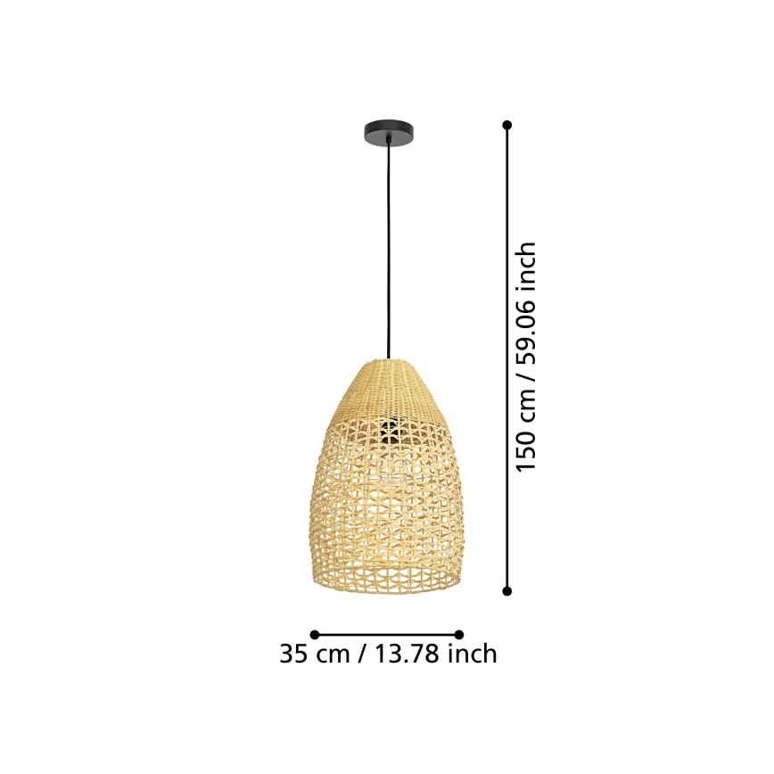 Eglo - Lustra ar auklu 1xE27/40W/230V d. 35 cm bambusa