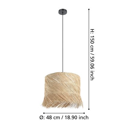 Eglo - Lustra ar auklu 1xE27/40W/230V rotanga