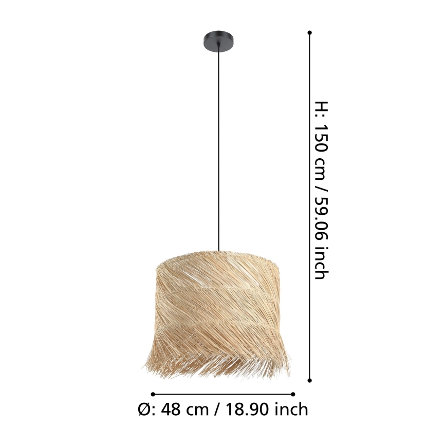 Eglo - Lustra ar auklu 1xE27/40W/230V rotanga